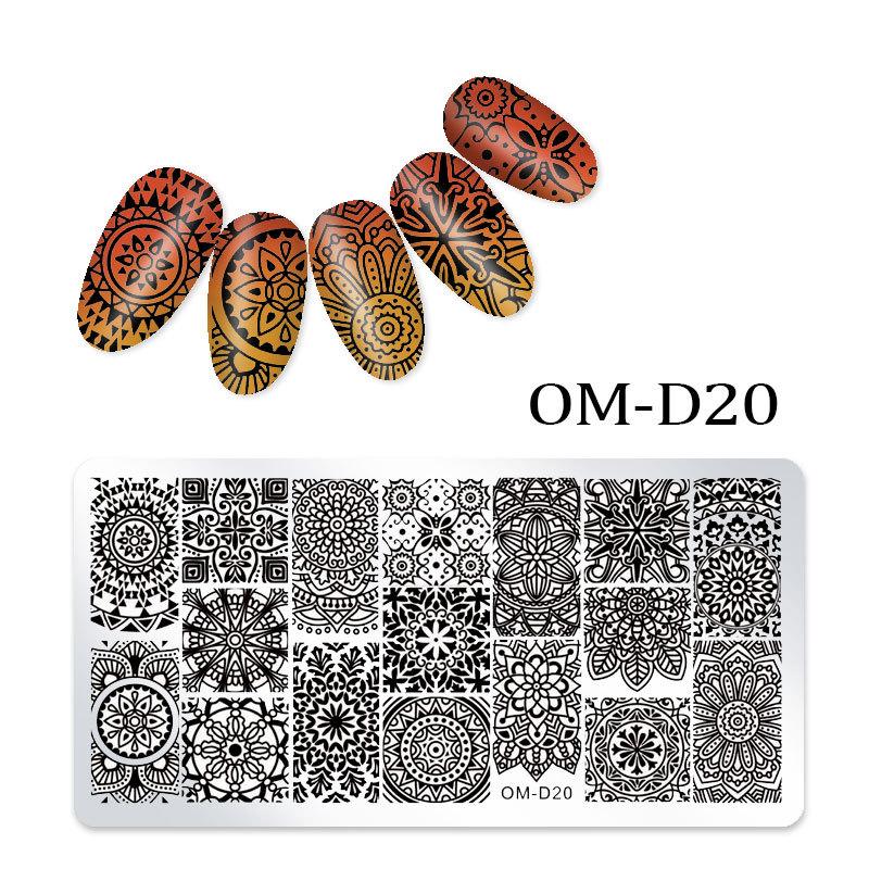 Nail Art Transfer Steel Plate, Rectangular Printing Oil Transfer Printing Steel Plate Blue Film Painted Board Omd Series