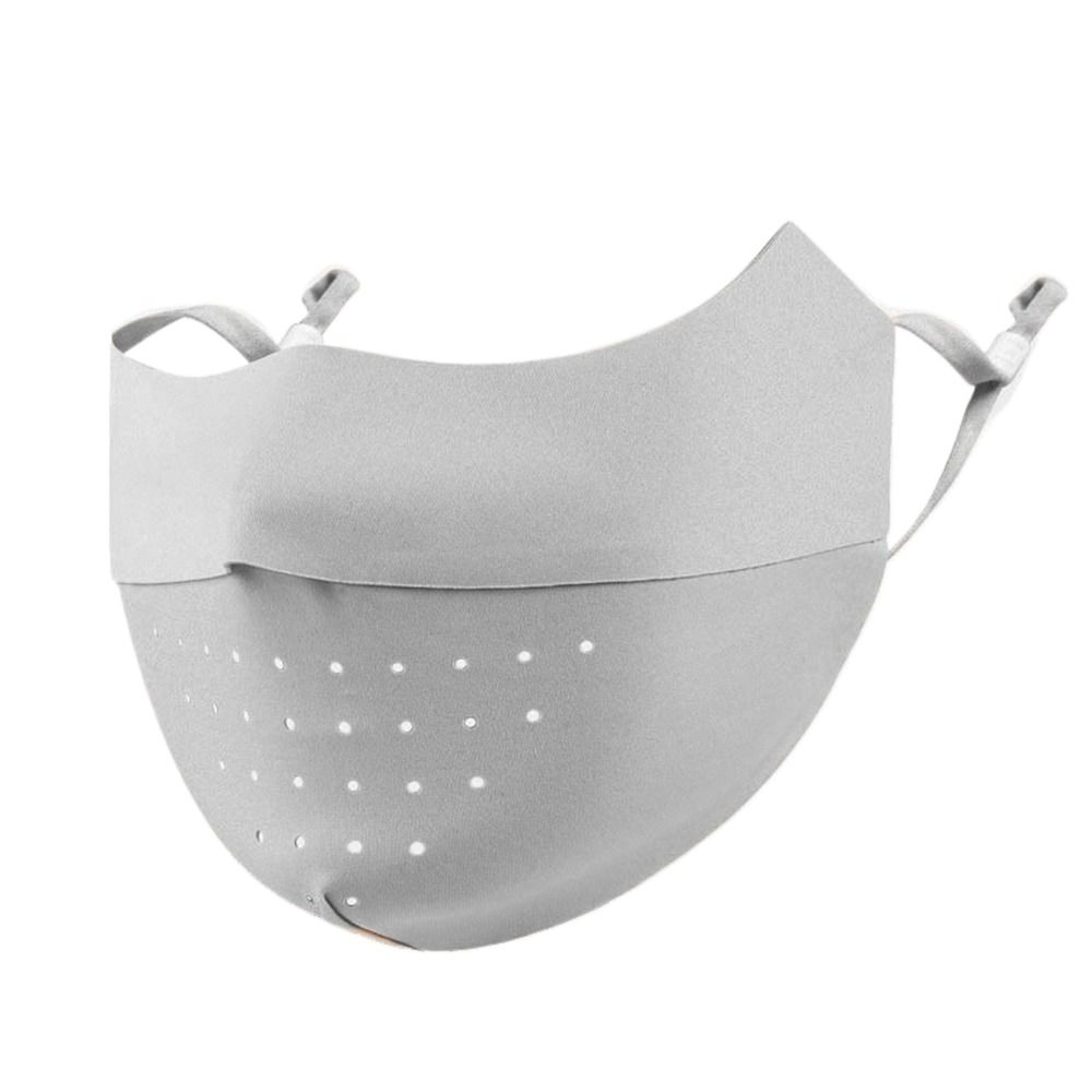 UV Protection Solid Color Hanging Ear Type Face Cover Ice Silk Mask Sunscreen Mask Face Scarf