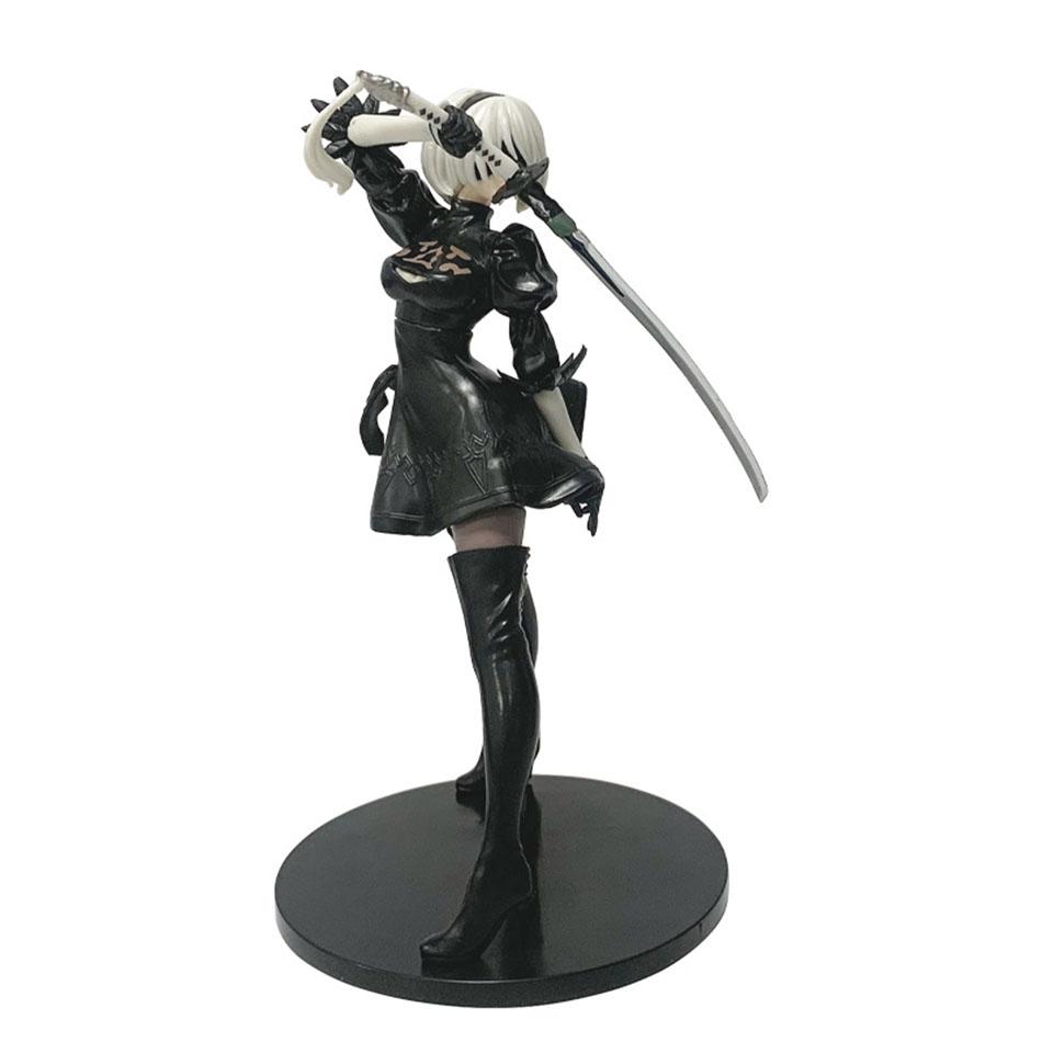 18CM NieR:Automata 2B Anime Figur Spielzeug PVC Sammlermodell Puppe Statuette Ornament Geschenk