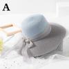 FashionTwo-color Patchwork Striped Bowknot Summer Sun Hat Women Straw Beach Hat Large Brimmed Hat