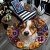 Jack Russell Round Area Rug,Carpet Rug for Living Room Bedroom Sofa Playroom Decor,Non-slip Floor Mat