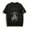 Vintage Mountain Biking Club Print T-Shirt Outdoor Cycling Enthusiast Top Pure Cotton T-shirt