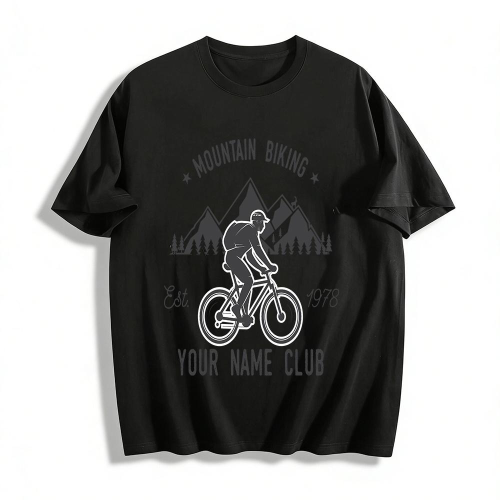 

Vintage Mountain Biking Club Print T-Shirt Outdoor Cycling Enthusiast Top Pure cotton T-shirt 6XL