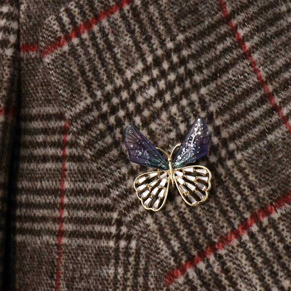 Coat Collar Pin Korean Style Badge Clothes Accessories Women Brooch Transparent Wings Butterfly