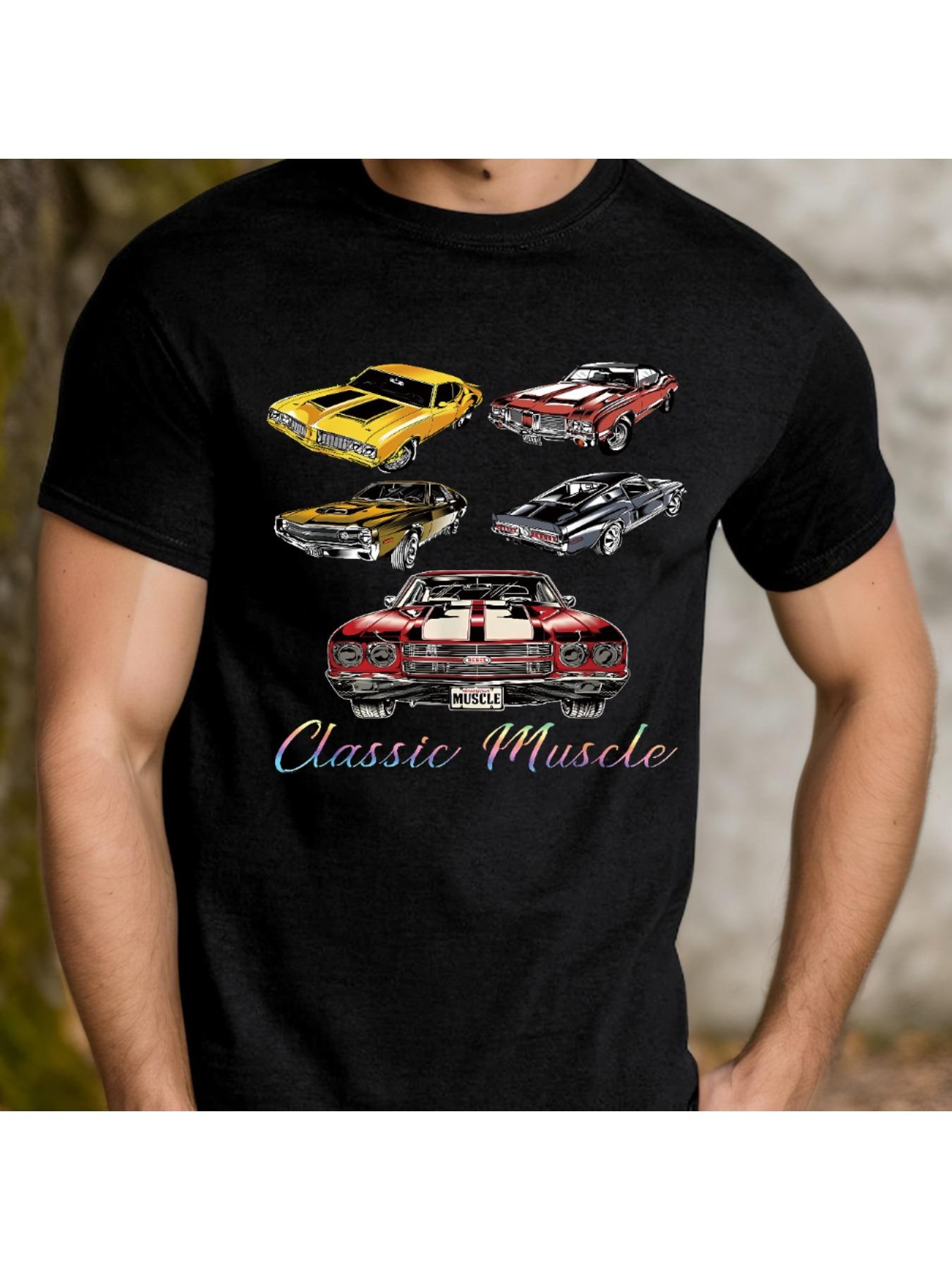Classic Muscle Cars Graphic T-shirt L