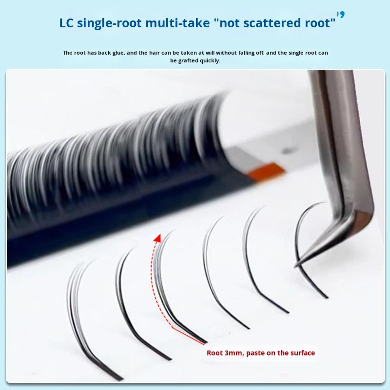 LC Type fox Style Synthetic Eyelash 0.07mm Single Non Diffusing ultra Soft Three-dimensional Grafting False Eyelash 007 fox series camellia lc curl&8 mm