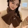 Small scarf with wool crossed wool for women's winter new versatile knitted neck protection coffee scarf