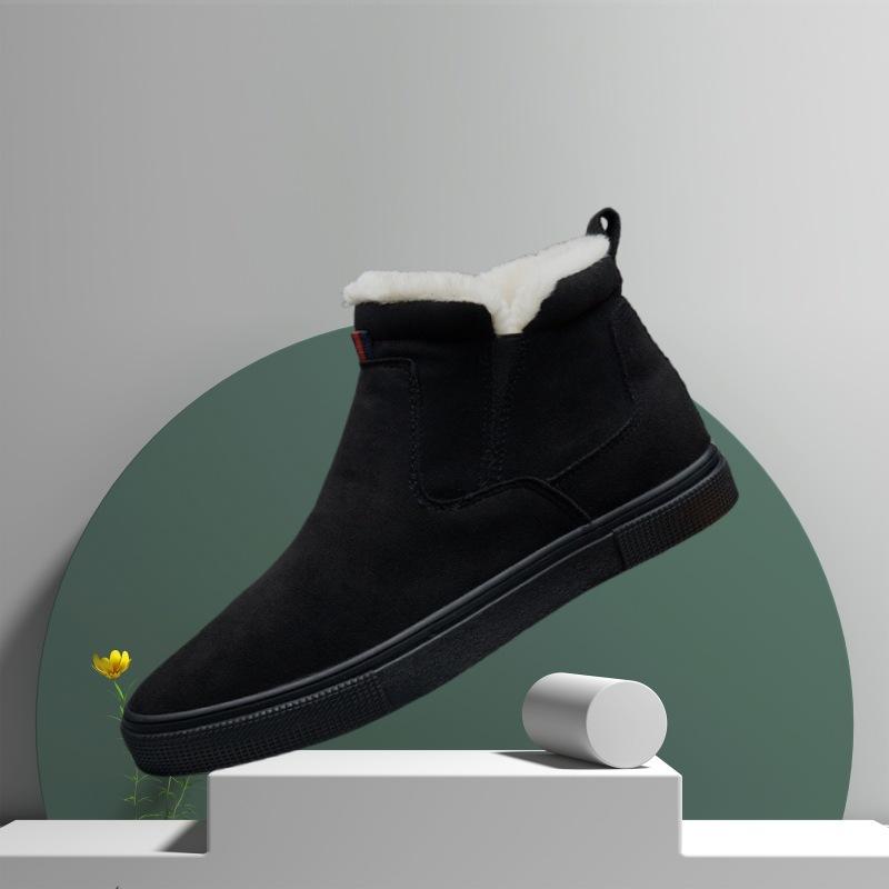 Winter Men's Shoes and Velvet Warm New Men's Snow Boots Joker High-top Booties Men.