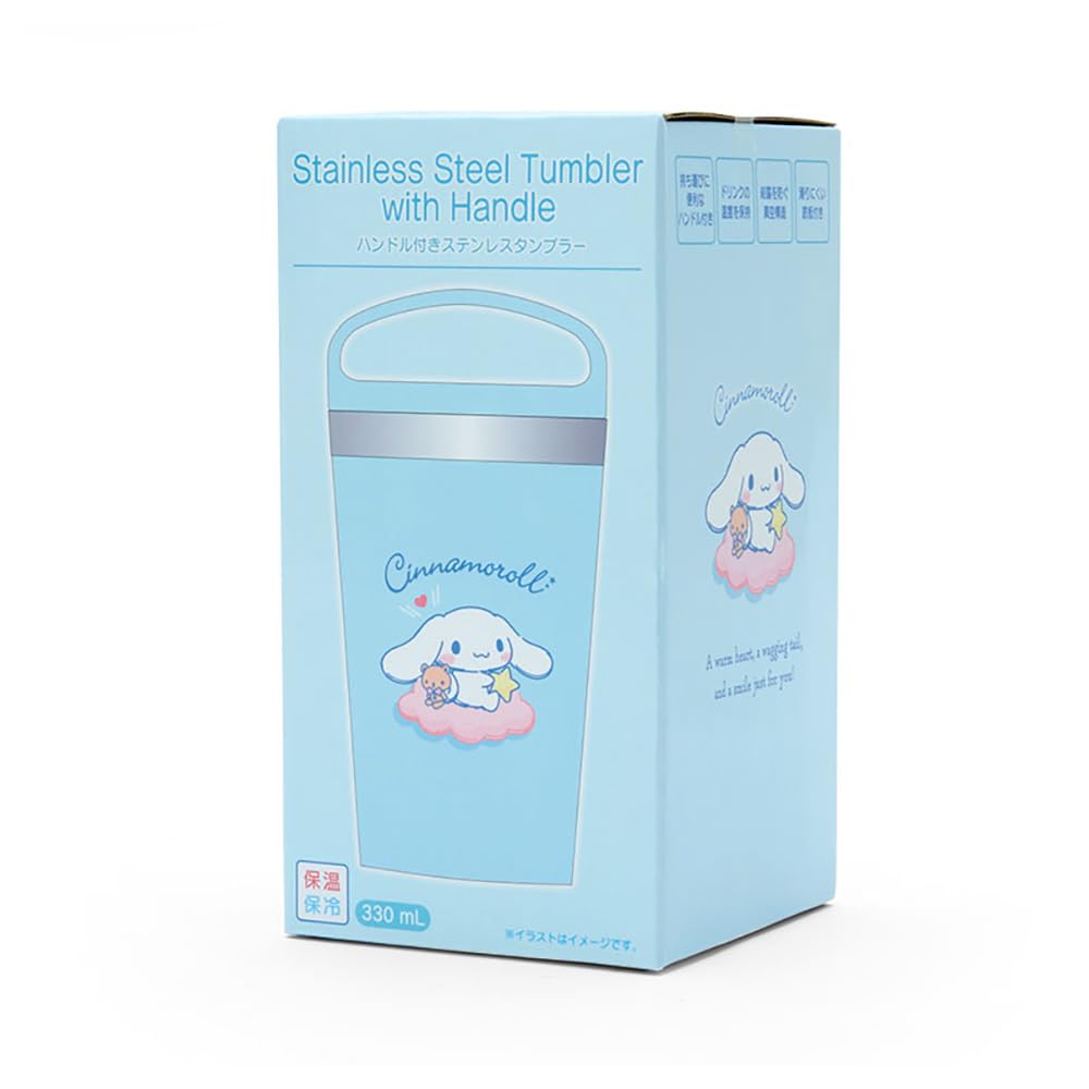 Sanrio Sanrio Steel Cup Stainless Steel Tumbler with Handle Cinnamoroll Cinnamon 16 x x cm Stainless Steel Tumbler with Handle Character 951633 SANRIO