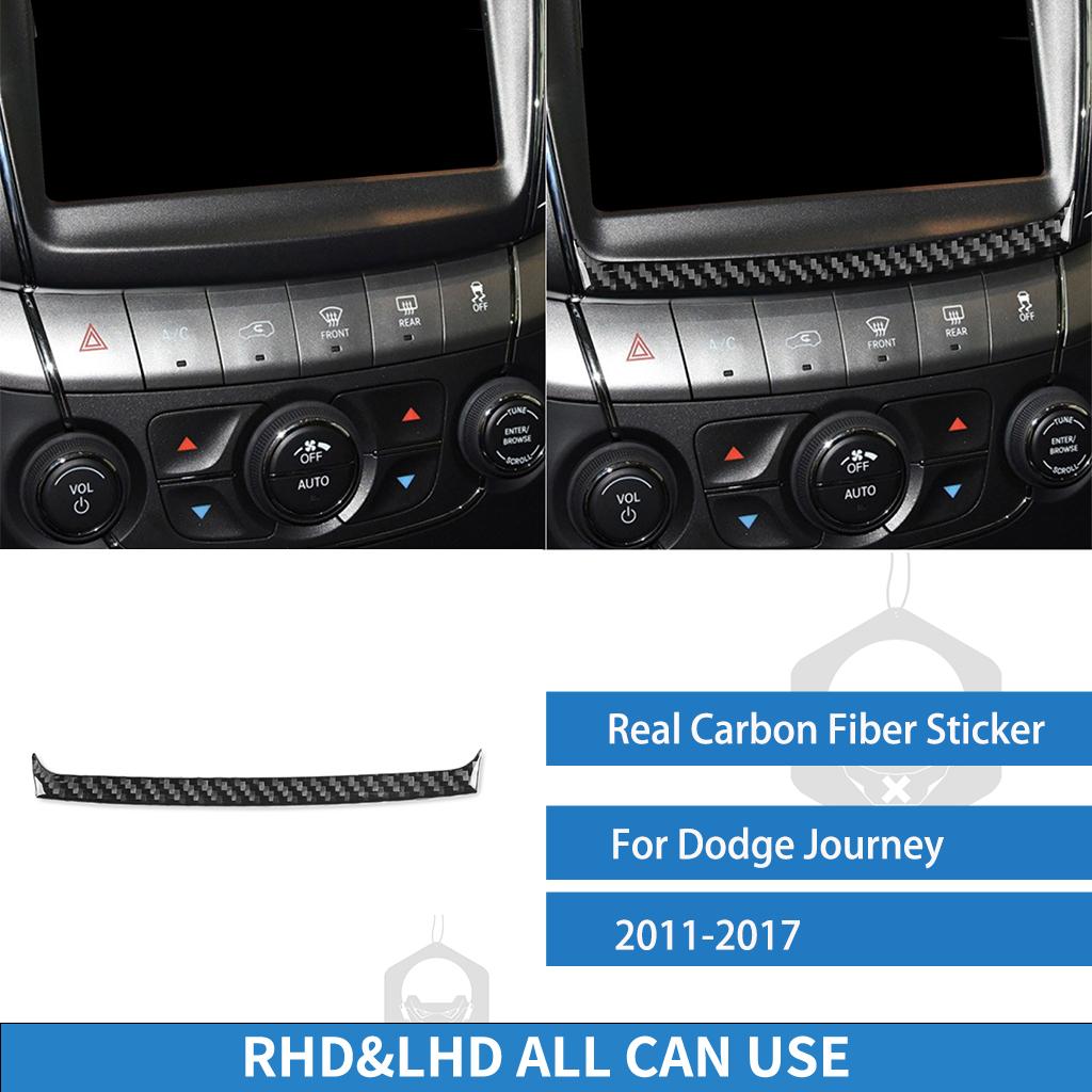 For Dodge Journey 2011 2012 2013 2014 2015 2016 2017 Navigator Trim Strip Real Carbon Fiber Sticker Car Interior Accessories