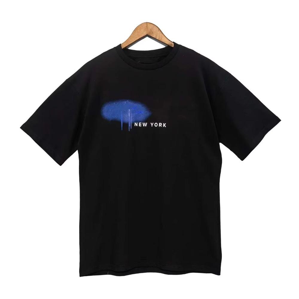Sommermote Heavyweight Retro menns engelske bokstaver 100 % bomull trykt rundhals Høykvalitets Casual Fitness Street T-skjorte