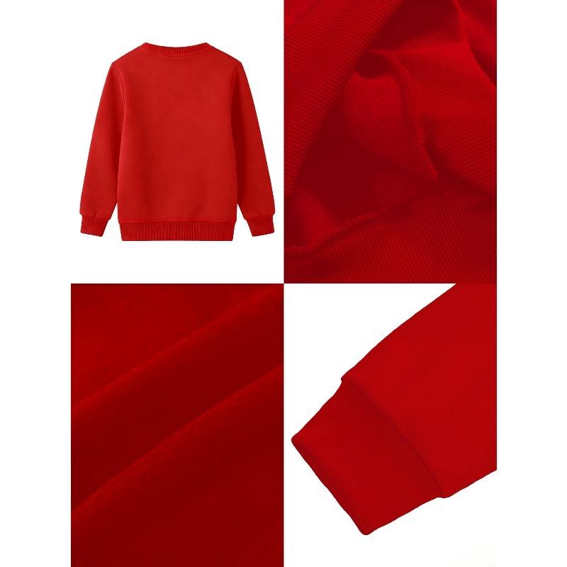 Kids Sweatshirt Round Neck Sweatshirt with Fashionable Print, a Versatile Top