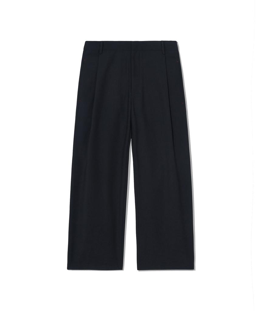 KNITTED [Knitted X Bdkd] Tr Wide Elastic Waist Slacks Black