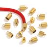 10pcs Stainless Steel Crimp End Caps Gold Plated Tassel Leather Cords End Tip Beads Caps DIY Bracelet Making Supplies
