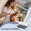 Stainless Steel Dog Detangling Comb T-type Portable Deshedding Grooming Tool Double-sided Tooth Pitch Shedding Cat Brush