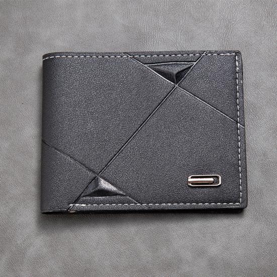 Men Bifold Wallet Slim Faux Leather Card Short Card Wallet Holder Pocket Wallet