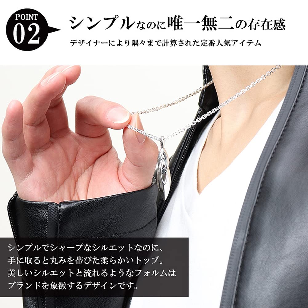 [M's Collection] Special Edition Sharp W-Ring Silver 925 Necklace with 50cm Chain for Men