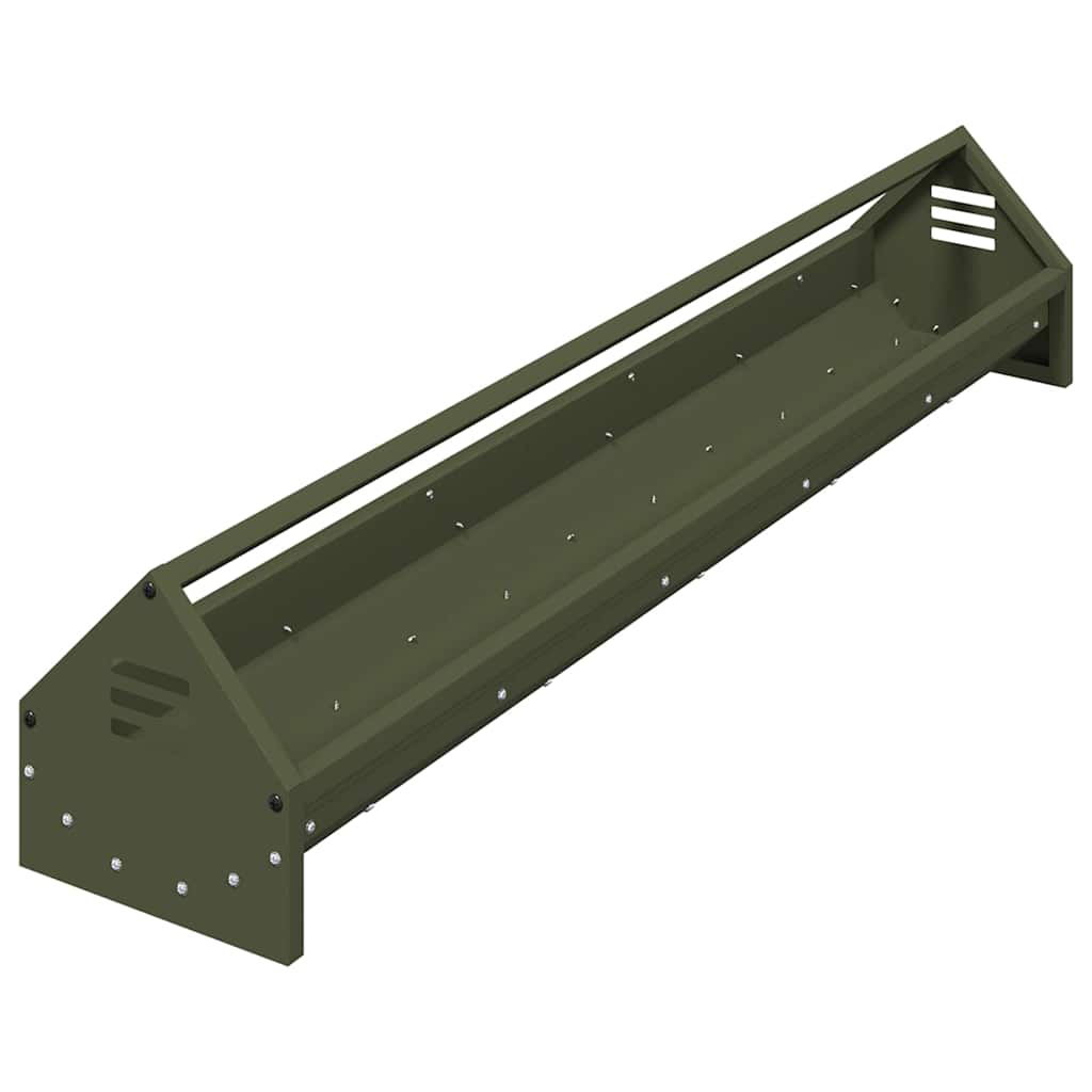 Chicken Feeder Trough Olive Green 108 X 20.5 X 20 Cm