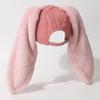 Long Rabbit Ears Adjustable Snapbacks Cap for Women Teens Winter Autumn Distressed Dad Hat Daily Fashion Accessories