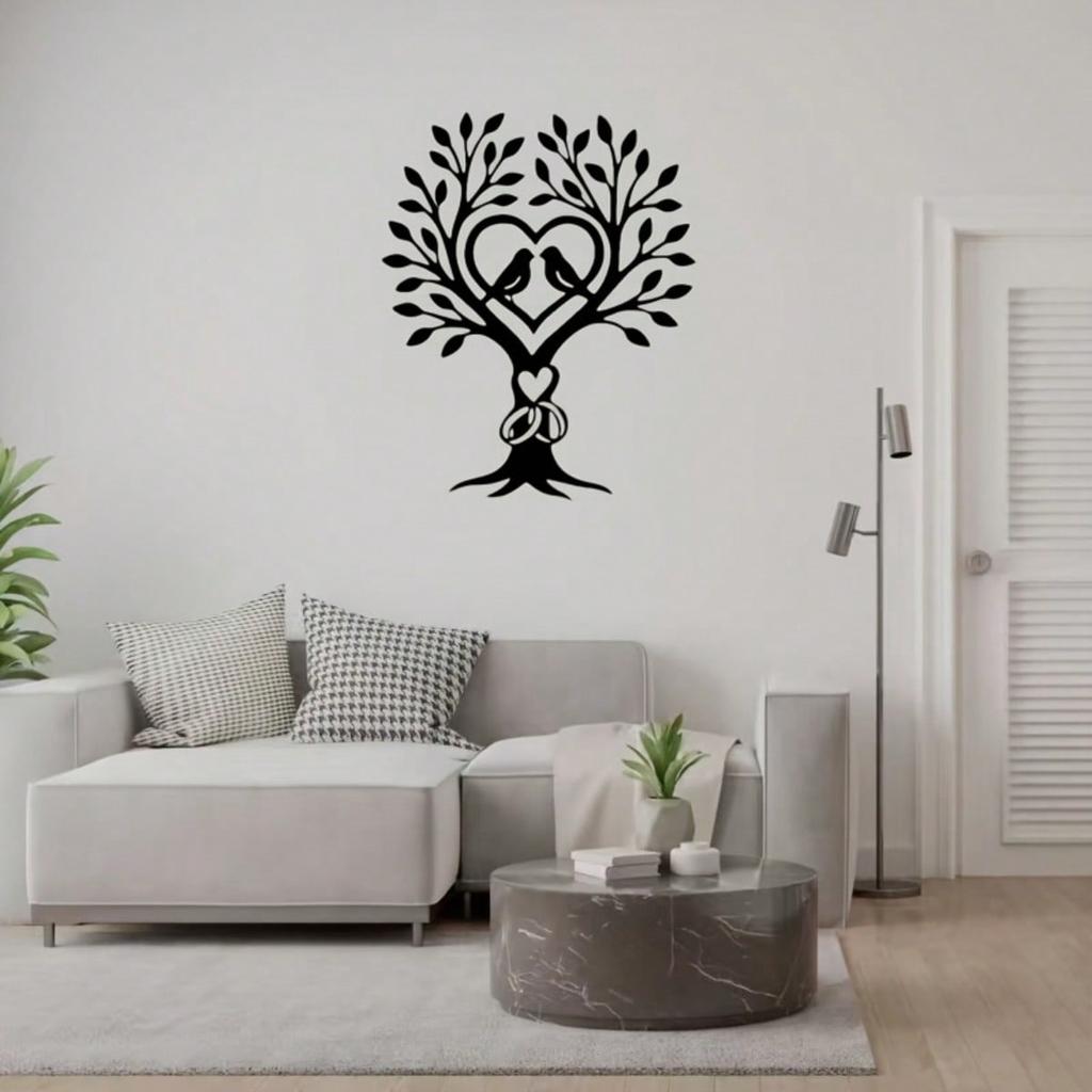 Heart Shaped Tree Metal Wall Art Romantic Wedding Gift Engagement Home Decor