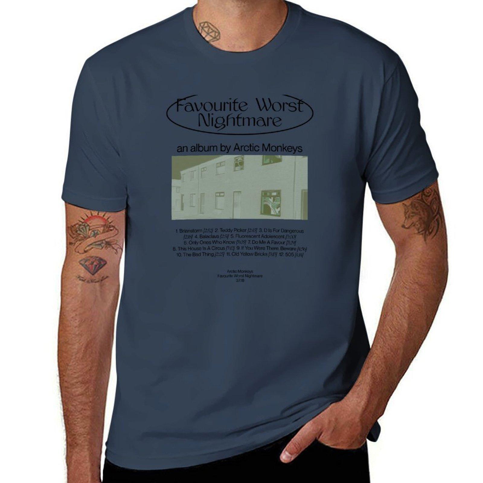 Favourite Worst Nightmare Arctic Monkeys Tshirt Perforunisexce Workout Short Sleeve Tee S