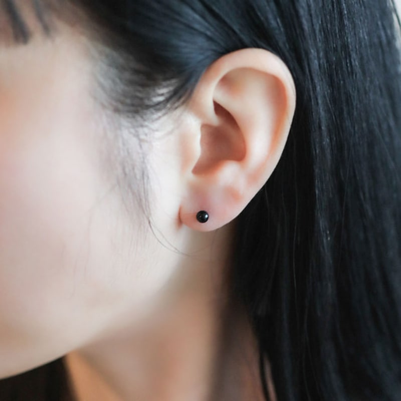 modernlike 14k gold onyx black earrings