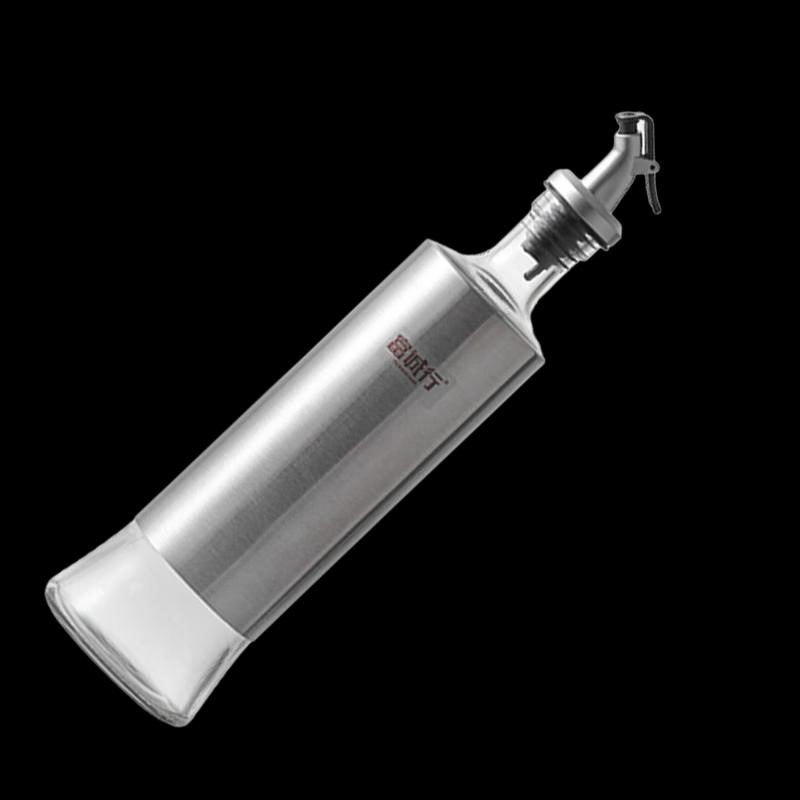 

FU CHENG HANG 350ml Stainless Steel Glass Leak-Proof Condiment Bottle