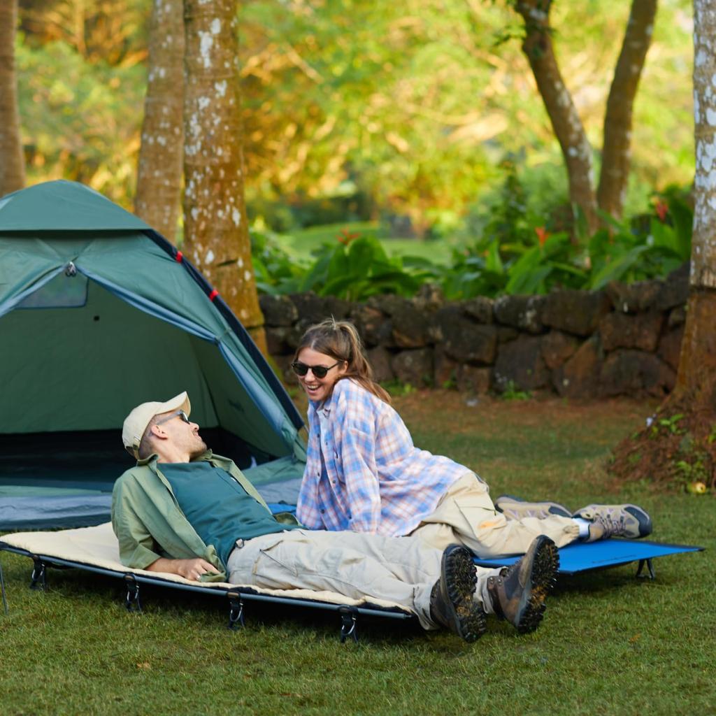 KingCamp Cot Folding 120kg Weight Compact Outdoor Folding Emergency Car Tent Use Bed, Ultra-Lightweight, 2.2kg, Heavy-Duty, Capacity, Sturdy, Storage,