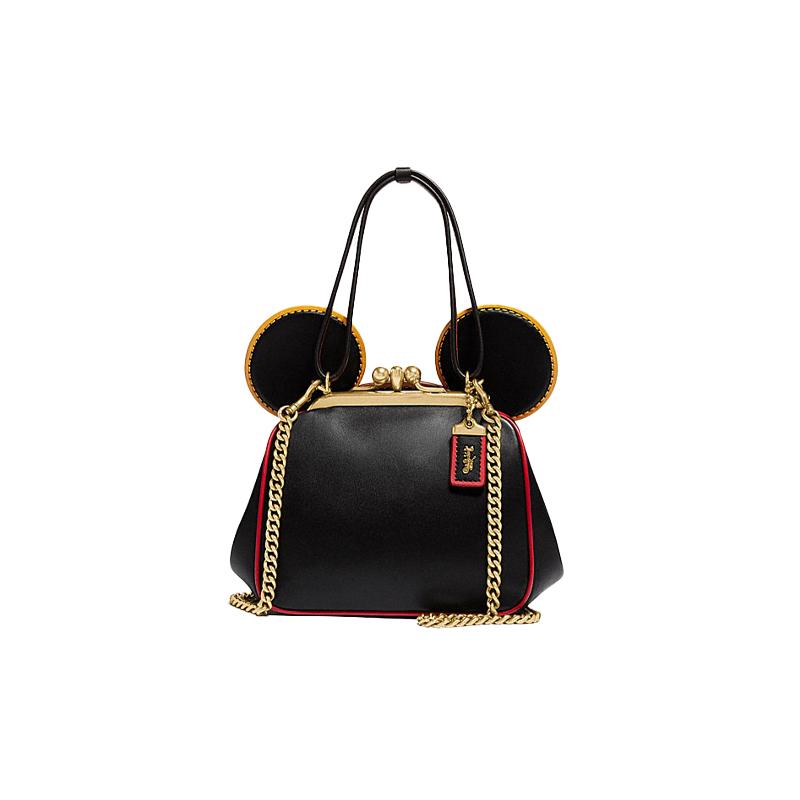 

COACH handbag Disney x Keith Haring Disney Mickey Mouse Kisslock 17 Kiss Lock Mickey Style Leather Children s Bag Shoulder Crossbody Small Women s чорний