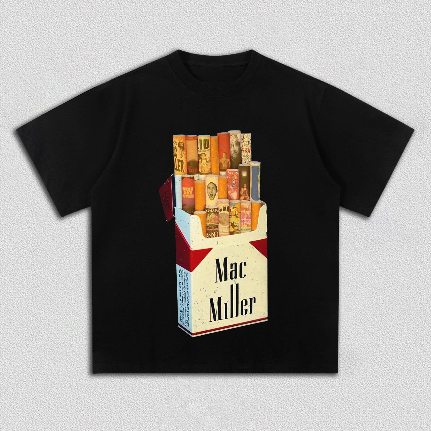 

Mac Miller Cigarette Box Album Covers Graphic T-Shirt Men Women Hip Hop Rap Casual Cotton Streetwear Tops S разноцветный