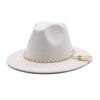 European and American fashion new chain jazz hat autumn and winter eaves fashion woolen top hat