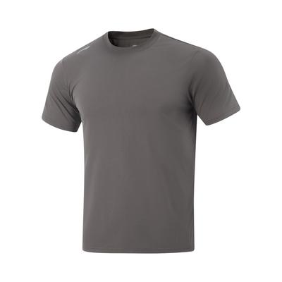 Casual Climbing Fitness Solid Color Round Neck Quick Dry Cool Breathable Versatile Short Sleeve T-Shirt Men Tops Road-Gray ATSV645-6