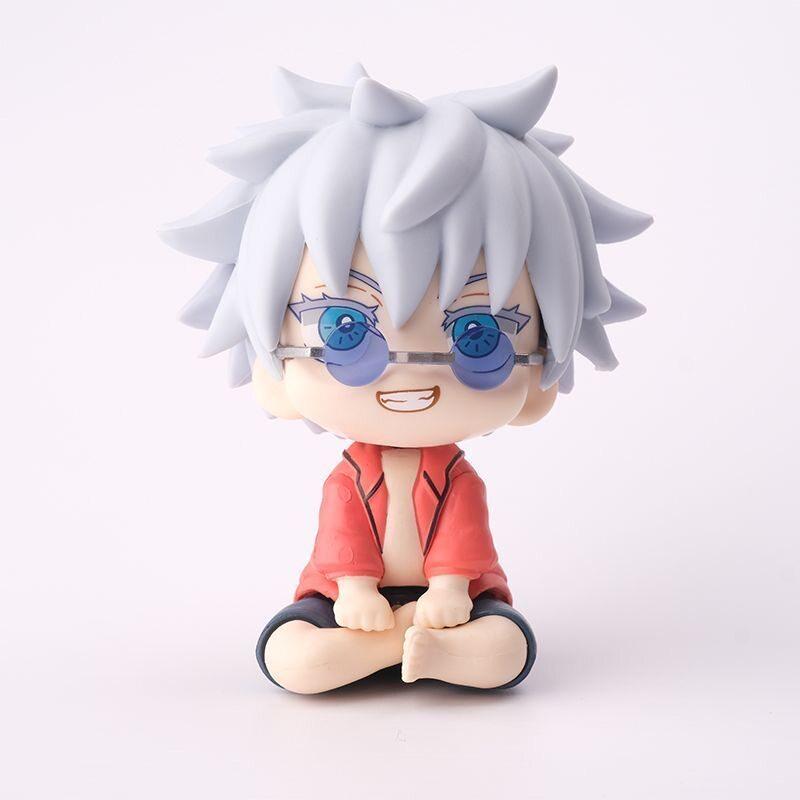 Chibi Jujutsu Kaisen Gojo Satoru Geto Suguru Sitting PVC Figure Set Collectible Model Doll Desktop Decor Anime Toys Kawaii Gift