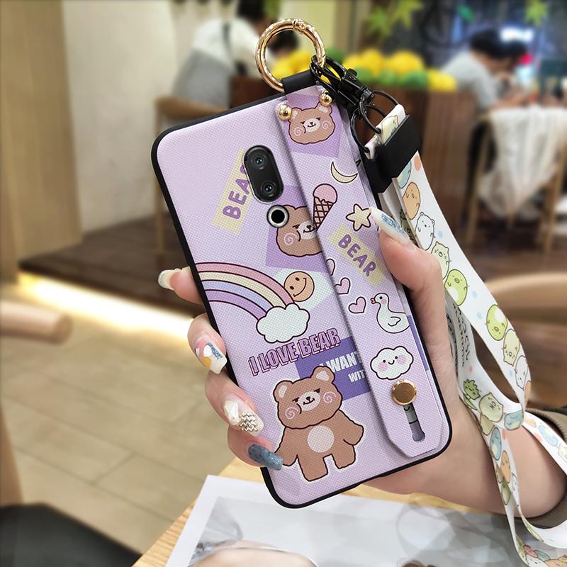 Soft case Ring Phone Case For Meizu 15/15 Lite Wristband Anti-dust Back Cover Waterproof Cute Lanyard Cartoon Silicone