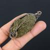 Natural Rough Prehnite Gemstone Handmade Copper Wire Wrap Pendant 2.76" c8s59