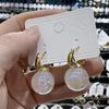 Trendy Charm Pearl Hoop Earring for Women Dangle Earring Wedding Bride Accessories Jewelry Gift