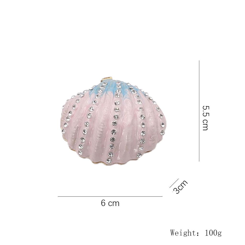 Samt-Schmuckschatulle für Halskette Ohrringe Ringe Muschel-Dekor Vitrine