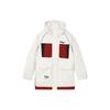 Color Block Hooded Logo Print Casual Mid-Length Parka Down Jacket Women Outerwear Cloud-Mushroom-White F11W349905FWT
