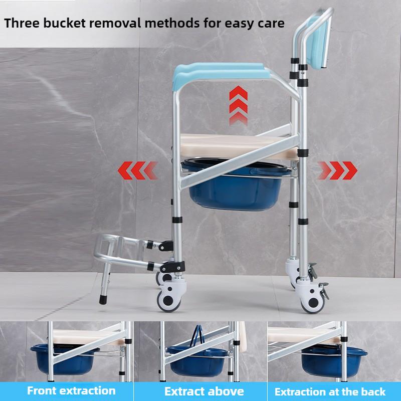 Foldable Household Toilet Seat Height Adjustable Pregnant Women Toilet Aluminum Alloy Elderly Toilet Chair