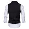 Vestă de toamnă în stil coreean pentru bărbați, culoare solidă, slim fit, haină clasică de stradă, vestă cu un singur piept pentru petrecere