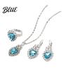 Trendy Jewelry Set Heart for Women Shiny Rhinestone Unique Design