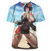 Men's Summer Fashion Casual Loose Plus Size Pattern Printed Sports O Neck Short Sleeved 3D T-shirt Top