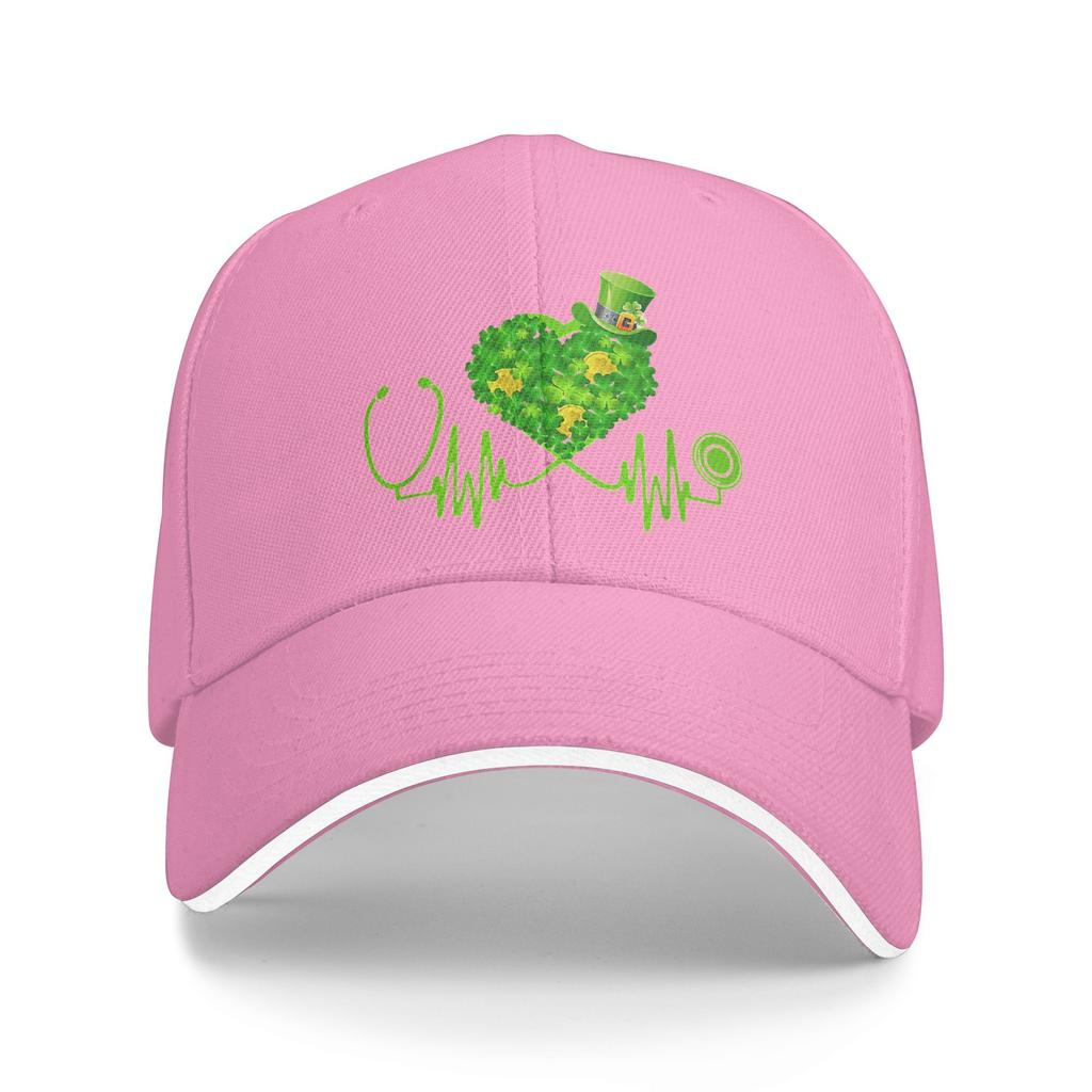 Unisex Nurse Stethoscope Heartbeat Irish Saint Patricks Day Outdoor Hat Sun Baseball Caps New Baseball Cap Golf Hats