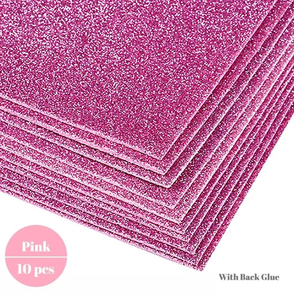 DIY Selbstklebendes Glitzer-Schaumstoffpapier EVA A4 Bastel-Schneidebögen Papier-Flash Bunte Karton-Dekorationen