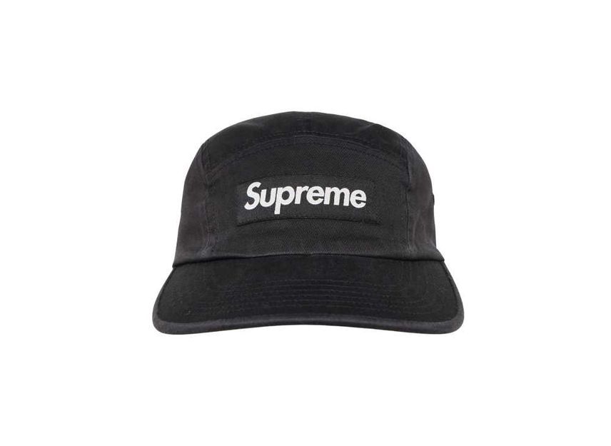 Supreme Gorra de Campo de Sarja de Chino Lavada Negra