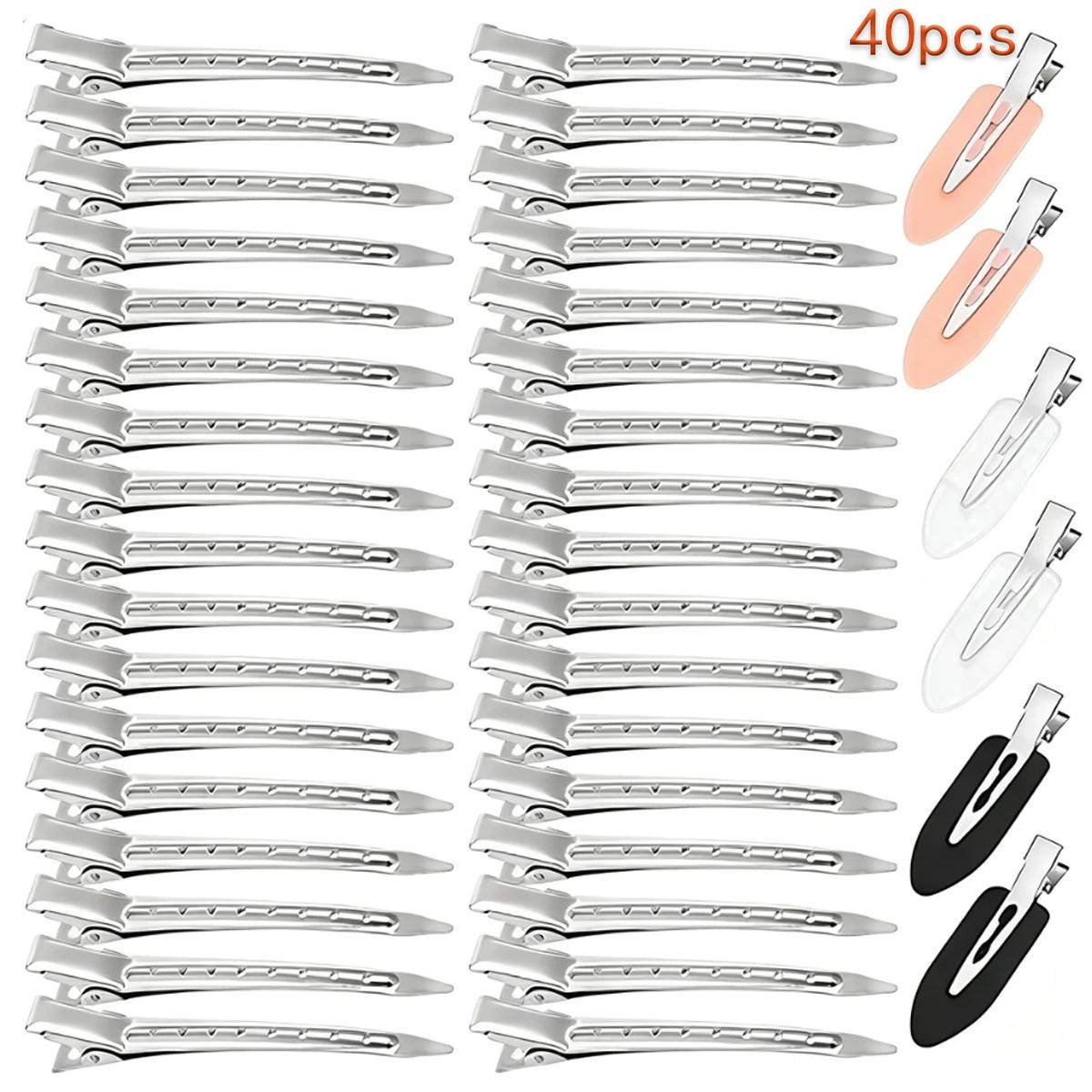 

40Pcs Professional Hair Sectioning Clips Set Metal Hair Clips for Styling Non Slip Hairpins for Salon Barber Hairdressing Hair a