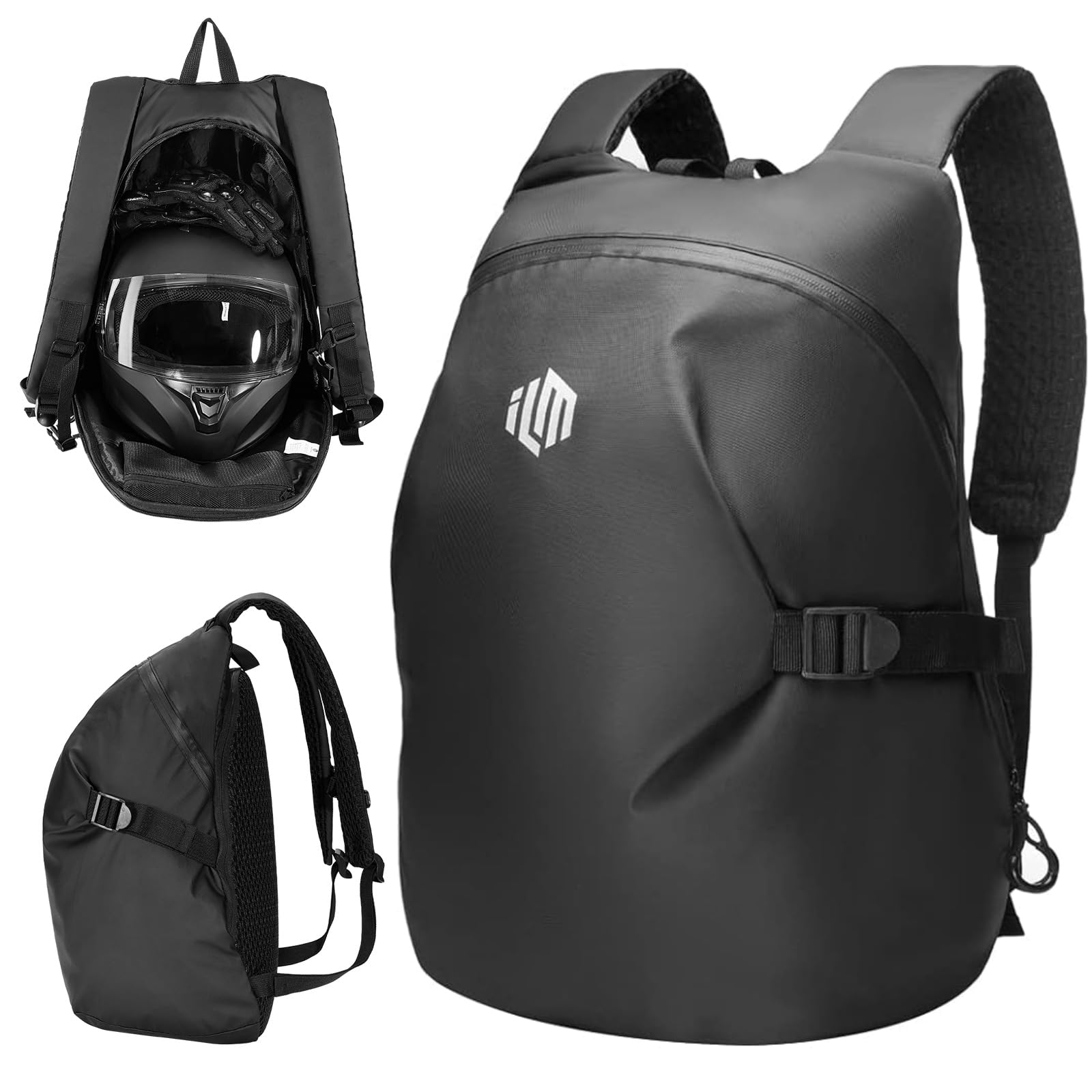 

Водонепроницаемый рюкзак для мотоциклетного шлема ILM MB01 с большой дорожной сумкой для хранения шлема для поездок на учебу или занятий спортом, сверхлегкий, вместительный, чёрный