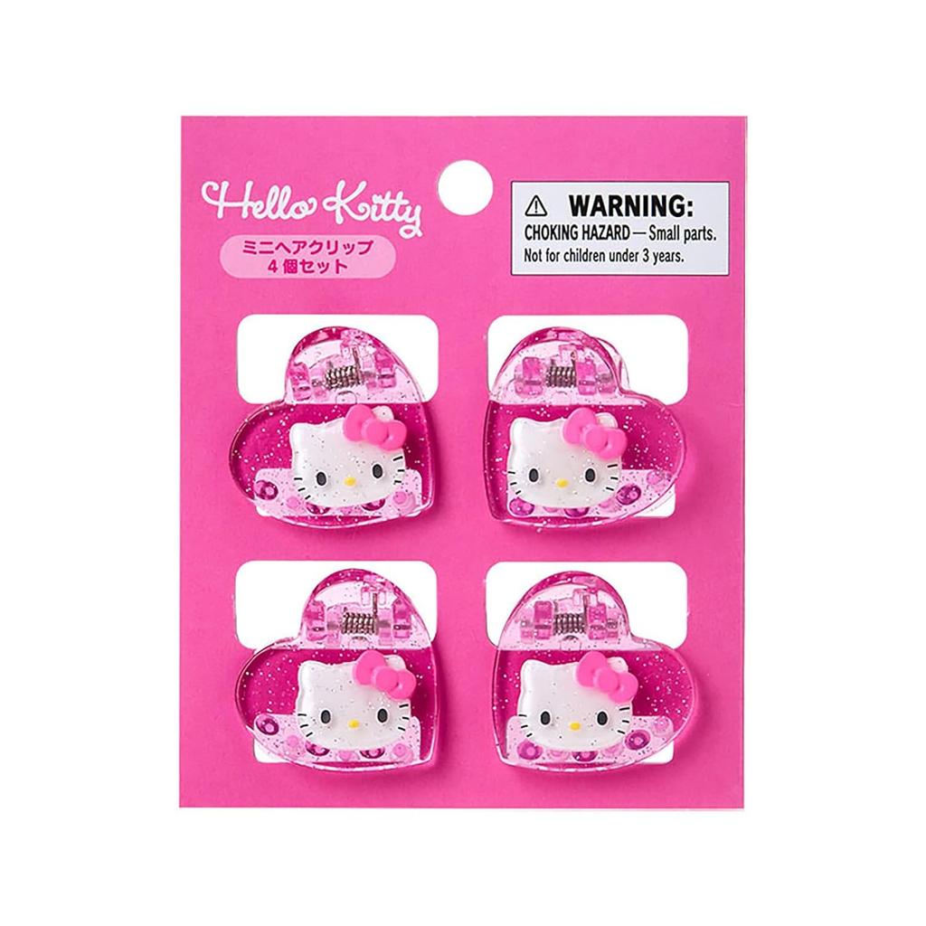 Sanrio Mini Hair Clip 4-Piece Set Hello Kitty Pink ABS Resin Suitable Ages 3 Up 159069