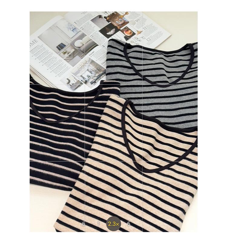 Stunning Striped V-Neck Base Layer Shirt for Women - Long-Sleeve, Autumn 2026 Style, Wear Alone or as Inner Wear
