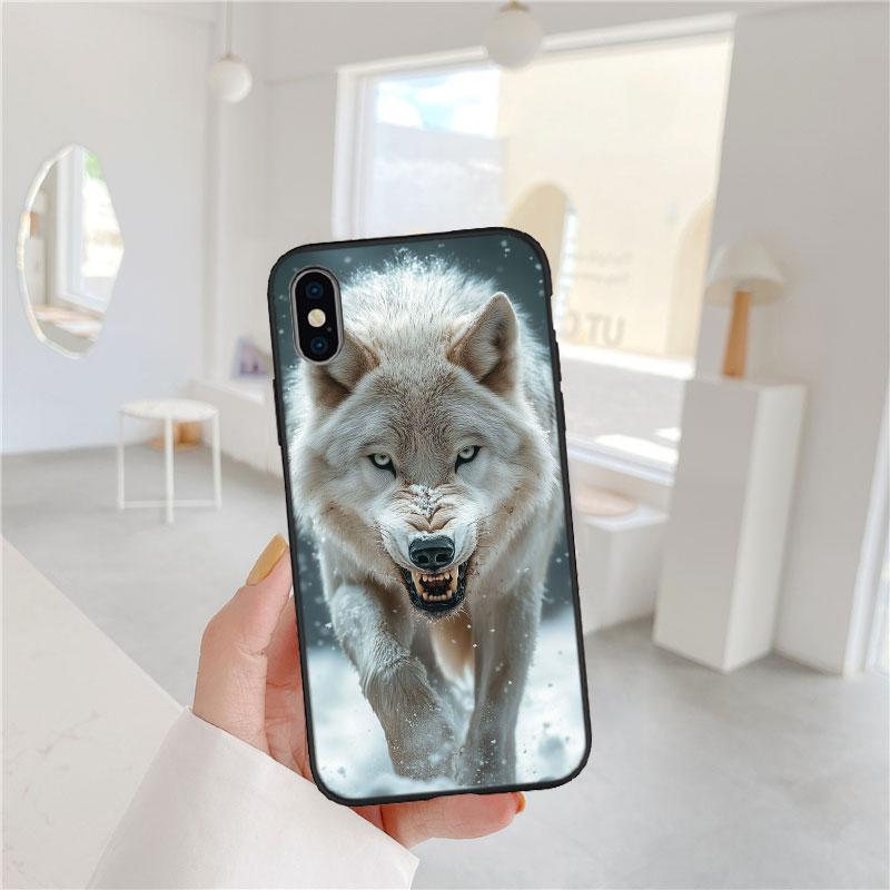 FM3 Tier Wolf Tiger Löwe Soft Shell Handyhülle für iPhone 16 15 14 13 12 Pro Max Plus Mini